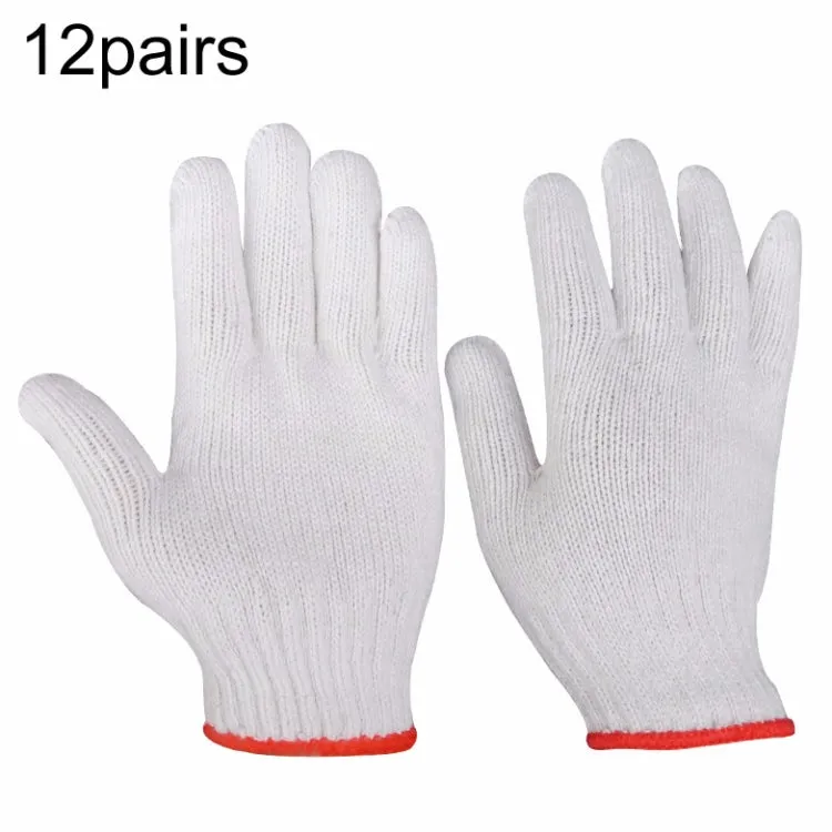 500G 12pairs Labor Protection Wear-Resistant Cotton Gloves Thickened Construction Site Work Gloves